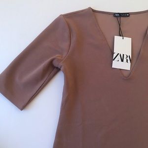 ZARA short sleeves pink bodysuit